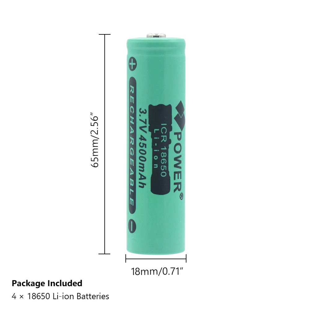 1/2/комплект одежды из 4 предметов, новая 3,7 V 4500mAh ICR 18650 литий ионная батарея Батарея Перезаряжаемые Топ на пуговицах для фонарь светодиодный фонарик замена батареи