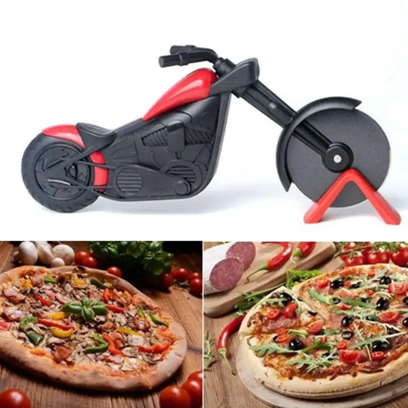 Stainless Steel Pizza Cutter Motorcycle Modle Pizza knife Slicer Kitchen Gadget