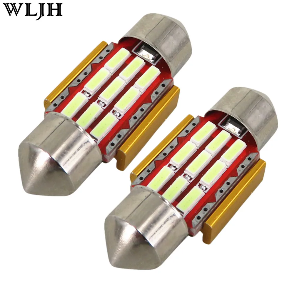 WLJH 4x Led 31 мм CANBUS Festoon автомобильная лампа для внутреннего освещения DE3175 9SMD