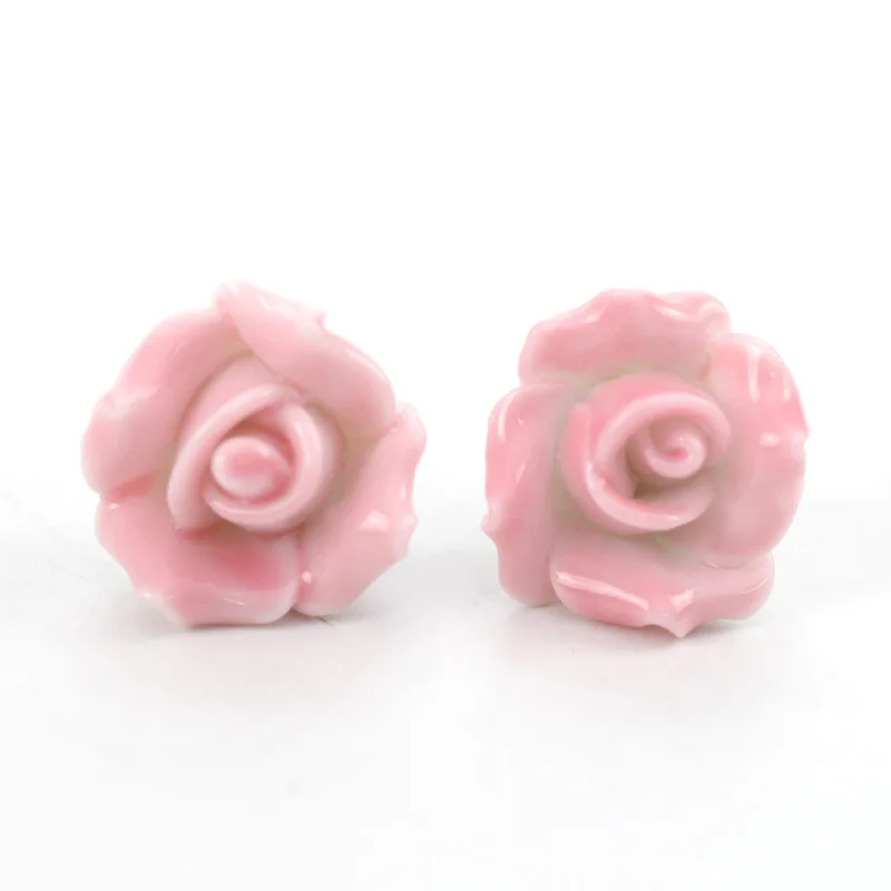 

Fashion Hot Sale Newly Romantic Rose Bright Ethnic Porcelain Jewelry Peony Hollow Elegant Women Ceramic Earring E1746