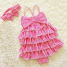 Новая модная одежда для купания в полоску, детская одежда для купания для девочек, детский летний пляжный купальный костюм, детский купальный костюм, детская купальная Одежда для девочек