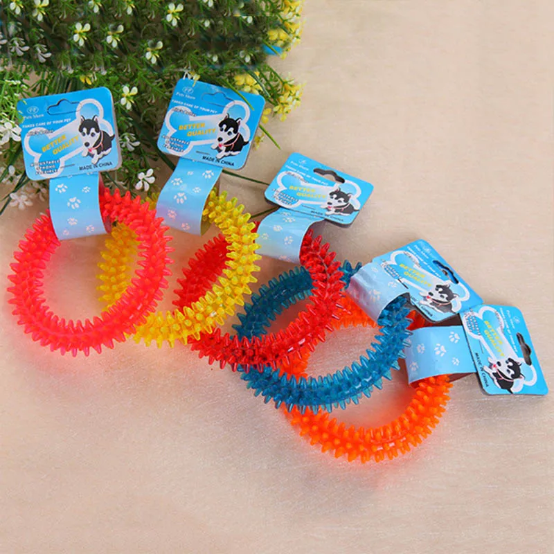 

Dog Toys Rubber Circle Non-toxic Chew Biting Ring Play Toy Puppy Dental Teeth Healthy 1 PC Random color Pet Products