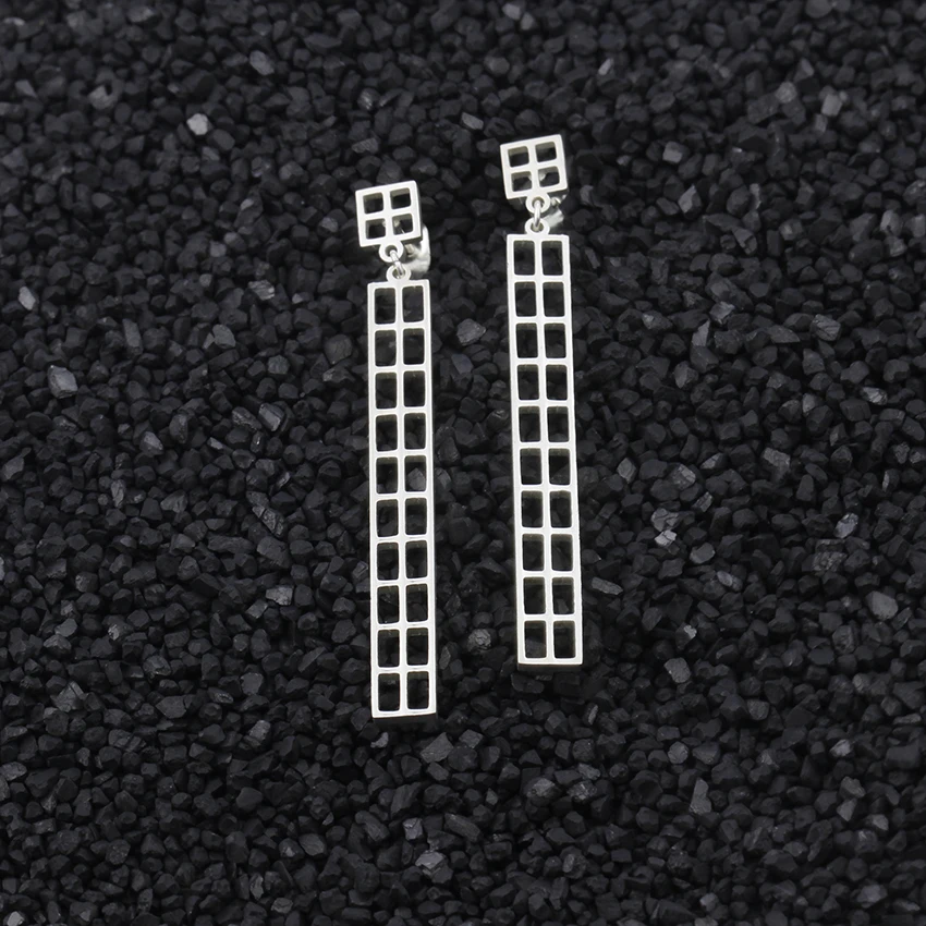 DIANSHANGKAITUOZHE Vintage Gold Silver Oorbellen Geometric Long Earring 2017 Minimalist Jewelry Rectangle Square Drop Earrings|fashion long