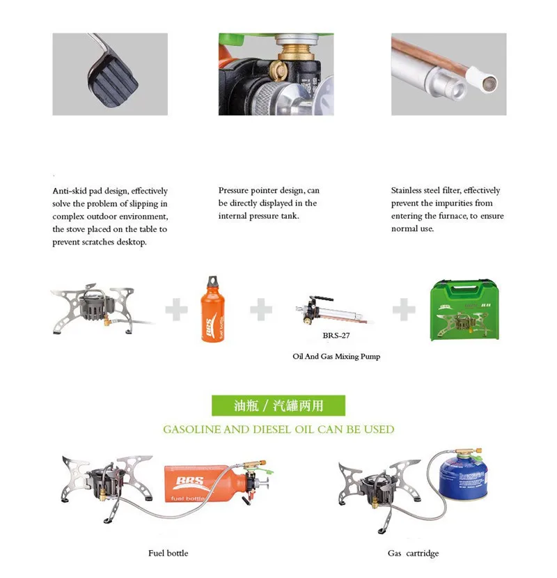 BRS-8B горная походная плита сплит-типа масло 530 мл бутылка для масла газовая многотопливная неподогреваемая плита