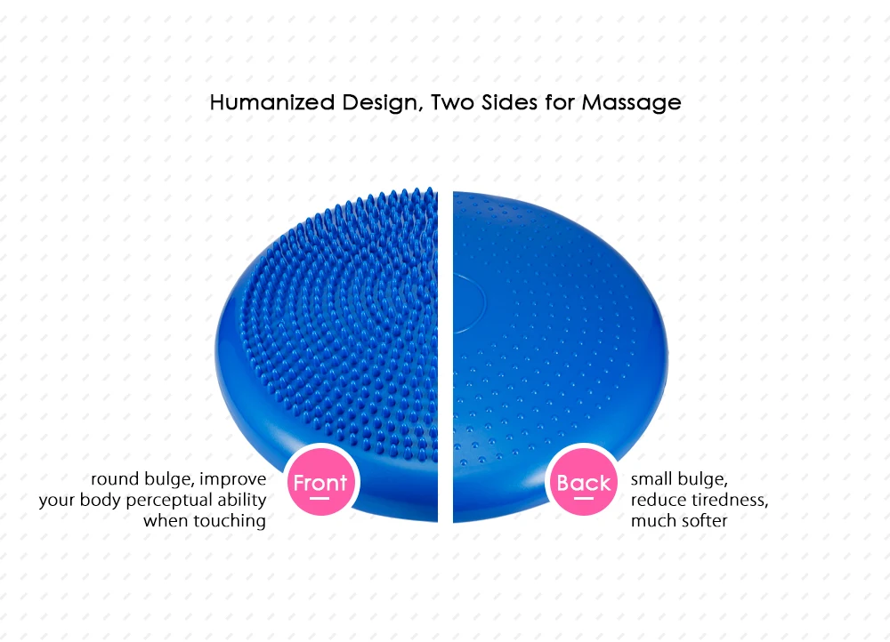 1pcs Durable Inflatable Yoga Wobble Stability Balance Disc Massage Cushion Mat