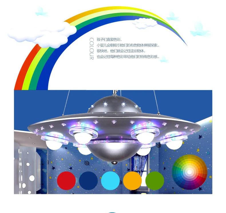 Ufo детская комната кулон Lightslampadario Bambini Abajur Infantil De Quarto Люстра для детей Детская комната Deco Enfant Chambre