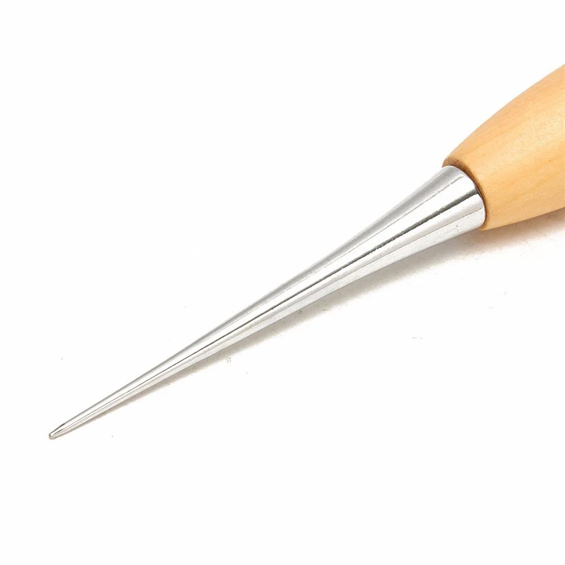 

4PCS Craft Cloth Tool Sew Hole Punching Leather Wood Handle Awl Leathercraft Stitching Sewing Professional Tools WXV Sale