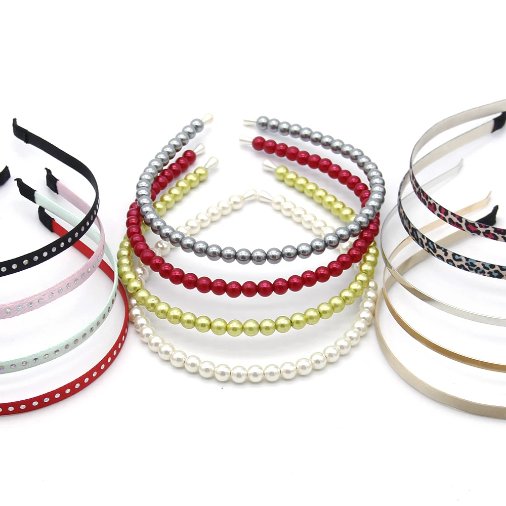 

David accessories Headbands Pearl Fabric Hair band for Children Kid Girls Bath Make Up Decoration Crafts DIY accessories,5Yc6392