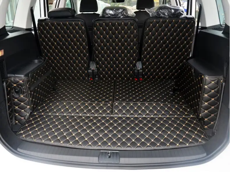 

JIOYNG 3D Full Rear Trunk Tray Liner Cargo Mat Floor Protector Foot Pad Mats for VW Volkswagen Touran 2016 2017 2018 5/6/7Seats