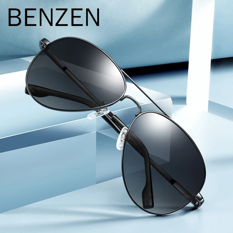 

BENZEN Men Polarized Sunglasses Driving Sunglasses Alloy Frame Oculos De Sol Masculino Sun Glasses