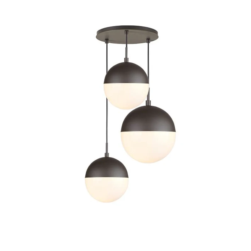 Cena Nowoczesne lampy wiszące czarne szkło wisząca lampa z żarówką długa linia wisząca lampa do kuchni salon Nordic kula świetlna oprawy