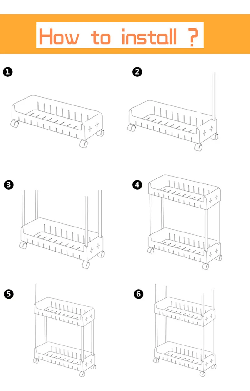 MOM'S ручная кухонная полка для хранения, полка, тонкая скользящая башня, подвижная сборка, Пластиковая Полка для ванной комнаты, колесики, компактный органайзер