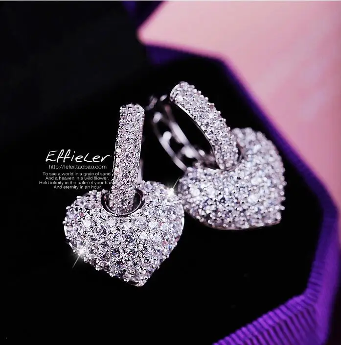 

Luxury Jewelry 2016 hot 925 Sterling Silver White AAA Cubic Zirconia Women Star Earring for Christmas gifts