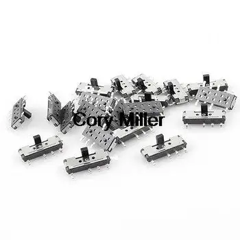 

3-Position 8 Pin 2P2T DPDT Vertical Miniature SMD SMT Slide Power Switch