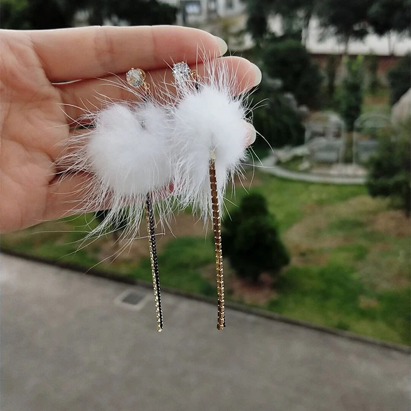 

Fashion Long Chain Spherical Alloy Earrings For Women Elegant Party Dinner Jewelry Accessories Wholesale