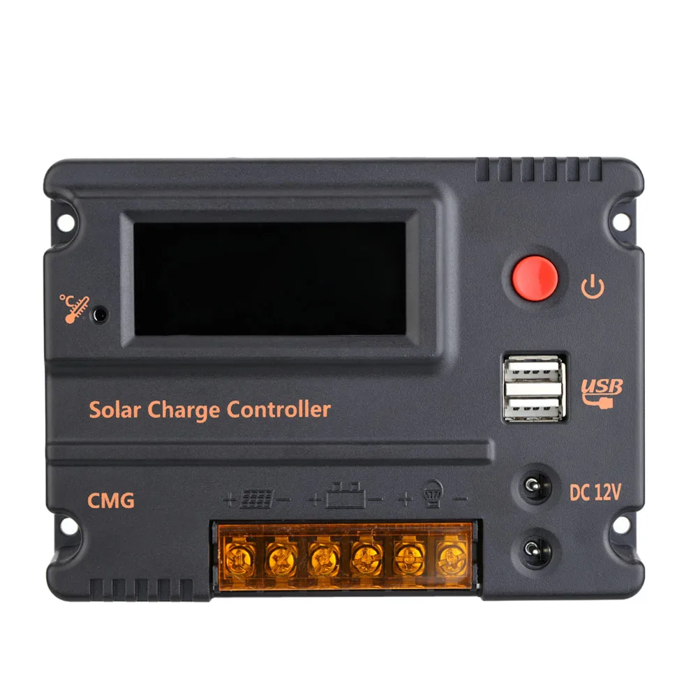 

10A 12V 24V LCD Regulador Solar Charge Controller Solar Panel Battery Regulator Overload Protection Temperature Compensation