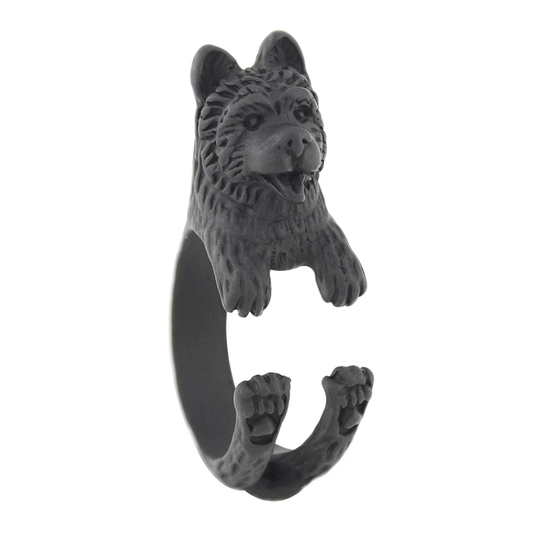 

Vintage Chow Chow Anel Animal Black Ring Boho Chic Dog Aneis Wedding Rings For Women Men Jewelry Best Friend Gift Kpop One Piece