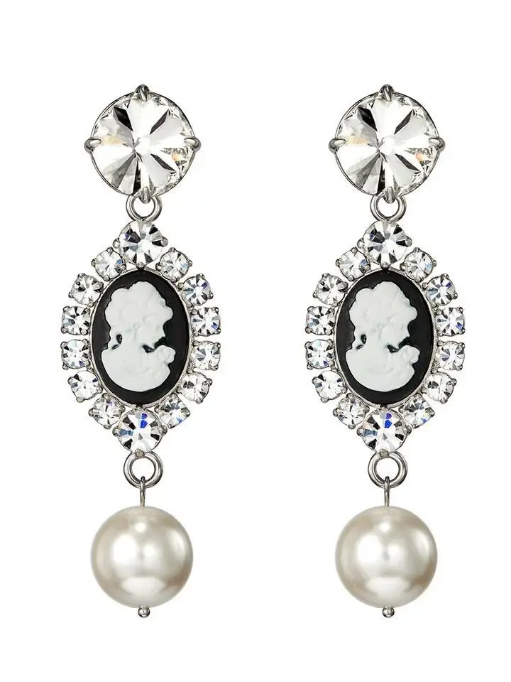 

New fashion Euramerican Palace Vintage Pop Baroque Style Brand Jewelry Pearl Earrings Hyperbole Pendientes Bridal Accessories