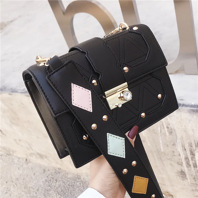 

Luxury Handbag 2019 New Fashion Ladies Square bag Quality PU Leather Women's Designer Handbag Diamond Shoulder Messenger Bags