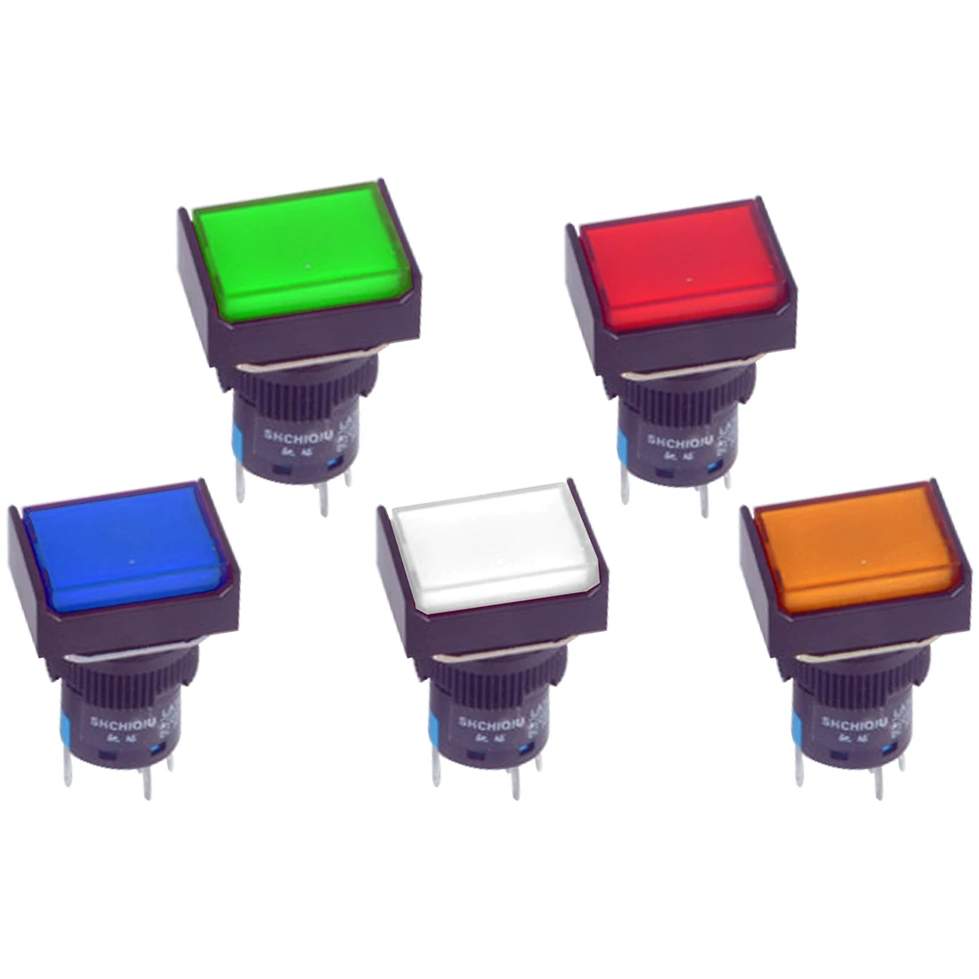 16mm 5 PIN Momentary Maintained Rectangular Push Button Switch Self