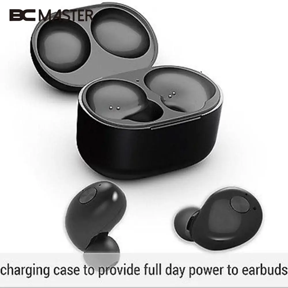 

BCMaster True Wireless Bluetooth 4.2 Headset Stereo Earphone Double Twins Earbuds In Ear Cordless headphone with Charge dock