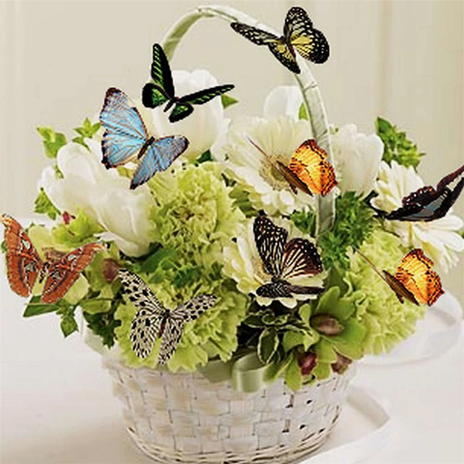 

100% DIY 5D Diamond Painting Full Drill Round Butterfly Basket Flowers Diamond Embroidery Patterns rhinestones Diamond Mosaic