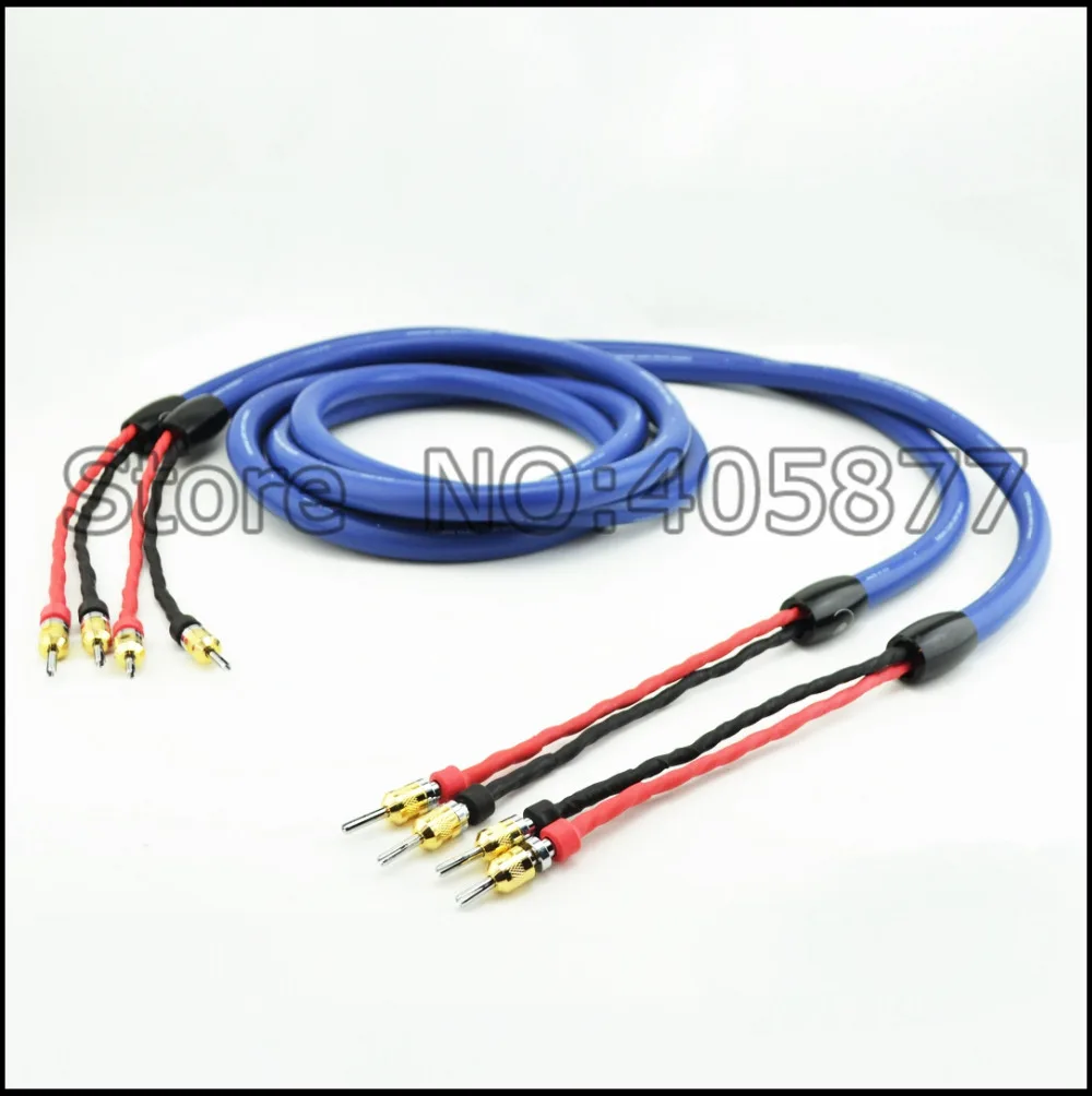 Hi End 2.5M pair audio Clear Light speaker cable with rhodium plated