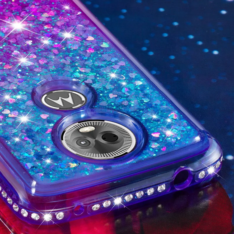 Блестящий 3D Алмазный блестящий чехол с сыпучим песком для Motorola Moto G6 Plus (2018) E5 Play US EU