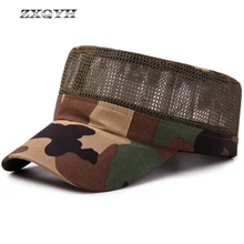 ZXQYH летняя тактическая охотничья шляпа мужская камуфляжная сетка бейсболка s армейская кепка Snapback Мужская Открытый Кемпинг Спорт кепки с плоским козырьком