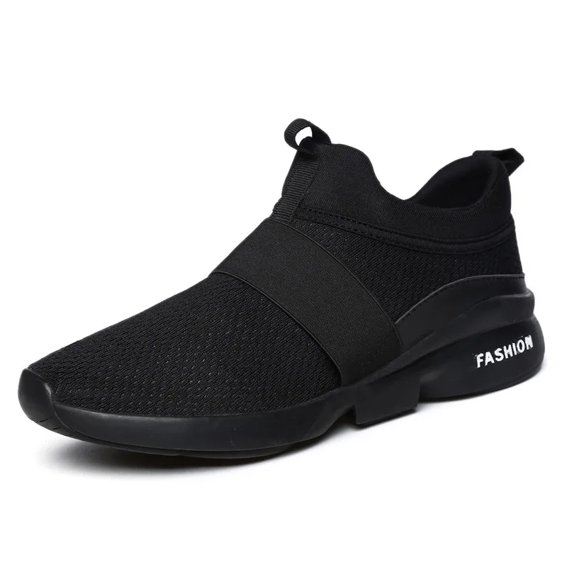 Merkmak/летние сетчатые кроссовки; мужские модные мягкие дышащие уличные кроссовки со шнуровкой; нескользящая повседневная мужская обувь на плоской подошве - Цвет: Black