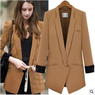 

MLXSLKY Europe and America new spring autumn long-sleeved suit Blazers women's large size small suit jacket womens Blazers