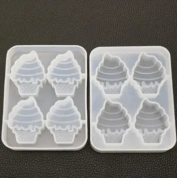

Crystal Epoxy Mould Ice Cream Mould 4 with Mirror Handmade Pendant Jewelry Tool Accessories