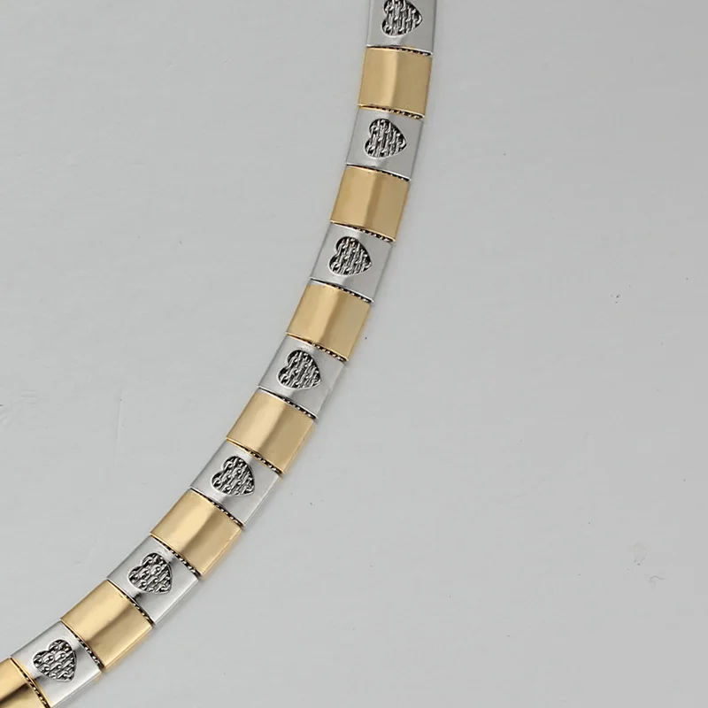 Серебряное/золотое ожерелье-сердце, колье из нержавеющей стали, ожерелье s для женщин, массивная цепочка в виде змеи, модное ювелирное изделие
