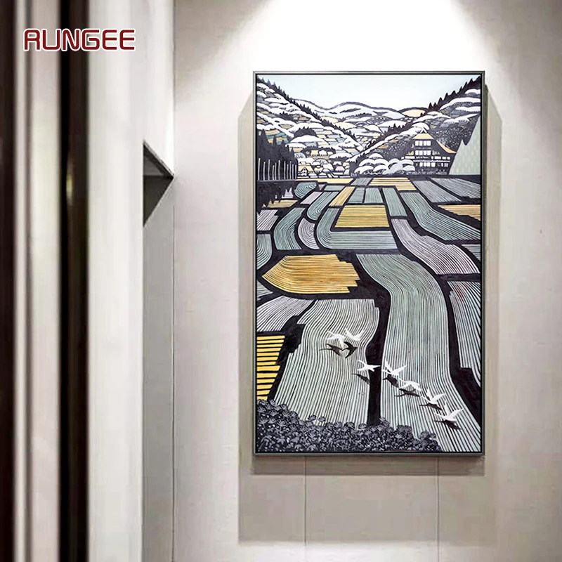 

100% Hand Painted Abstract Scenery Art Oil Painting On Canvas Wall Art Wall Adornment Pictures Painting For Live Room Home Decor