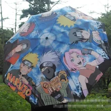 Аниме Наруто Узумаки Наруто Зонтик с принтом Саске Учиха и Хатаке Какаши Косплей Аксессуары для подарка