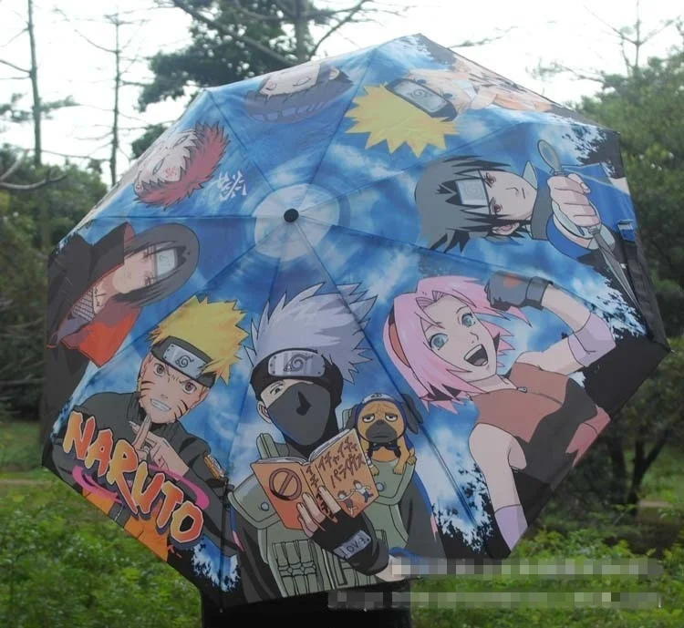 

Anime Naruto Uzumaki Naruto Umbrella Printed With Uchiha Sasuke and Hatake Kakashi Cosplay Accessories for Gift