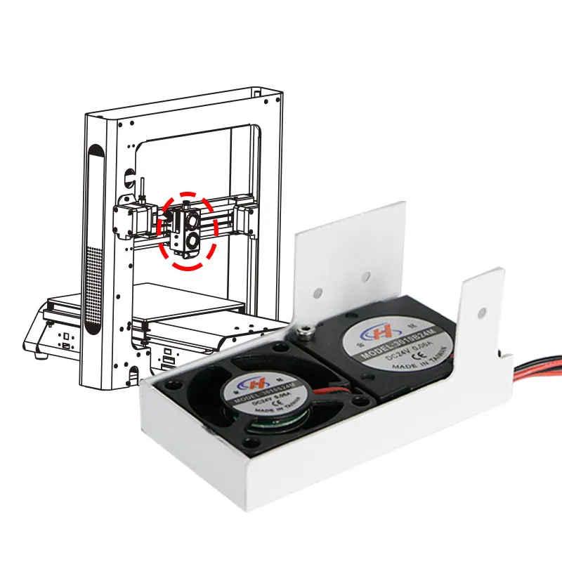 JGAURORA A3S A5 A5S 3d принтер вентилятор экструдера Uper и вниз без металлического листа 24 В 0.1A