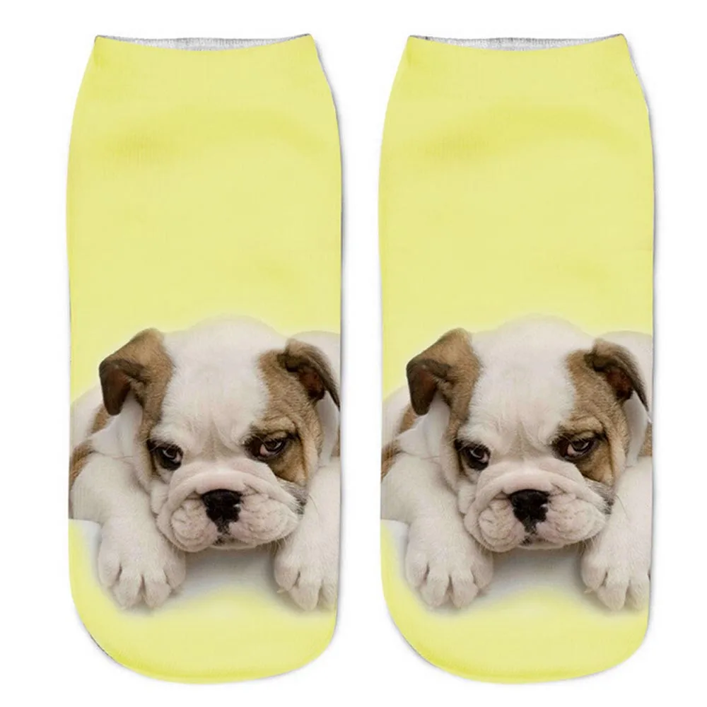 

Socks 2017 3D Printed Animal Unisex Casual Socks Cute Cat Low Cut Ankle Socks Cheap clothes China **