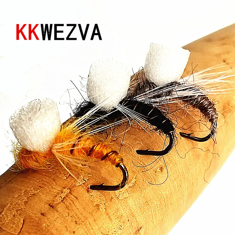 KKWEZVA Fly Fishing Lure Dry Floating Type Insect Similar to Artificial Fly Bait Carp Bait Fishing Tackle 18PCS