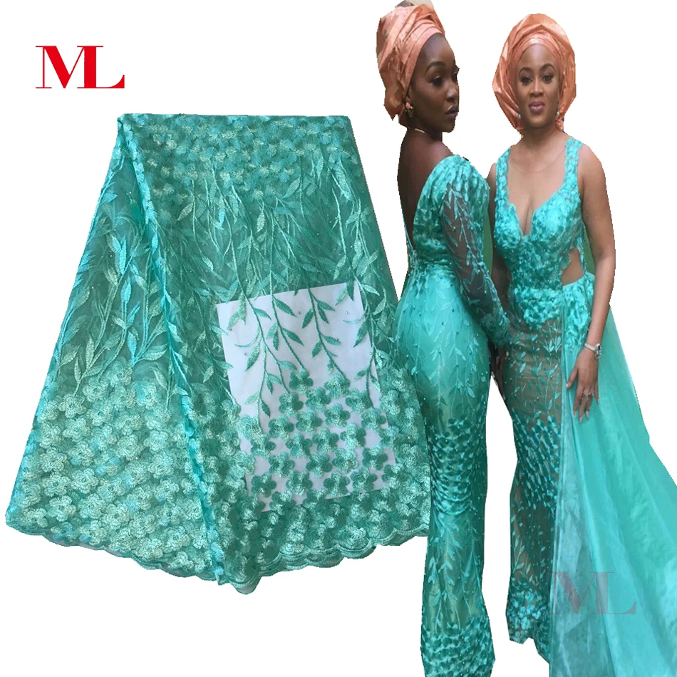 

ML 5Yards 2018 Latest French Nigerian Laces Fabrics High Quality Tulle African Laces Fabric Wedding African French Tulle Lace