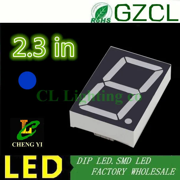 

BLUE 2.3" 2.3in Digital Tube Common Anode 2.3 inches 7 Segment 1 Bit LED Display 69.7*47.8*12mm 2.3inch digital display