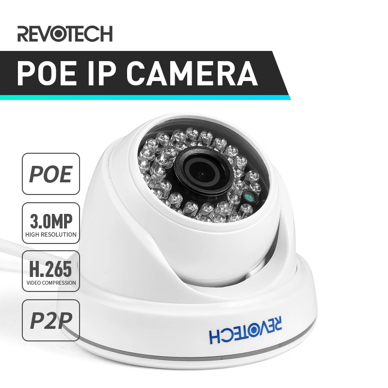 H.265 POE HD 3MP Indoor IP Camera 1296P / 1080P 36 LED IR Dome ONVIF Security Night Vision CCTV Cam Video Surveillance System