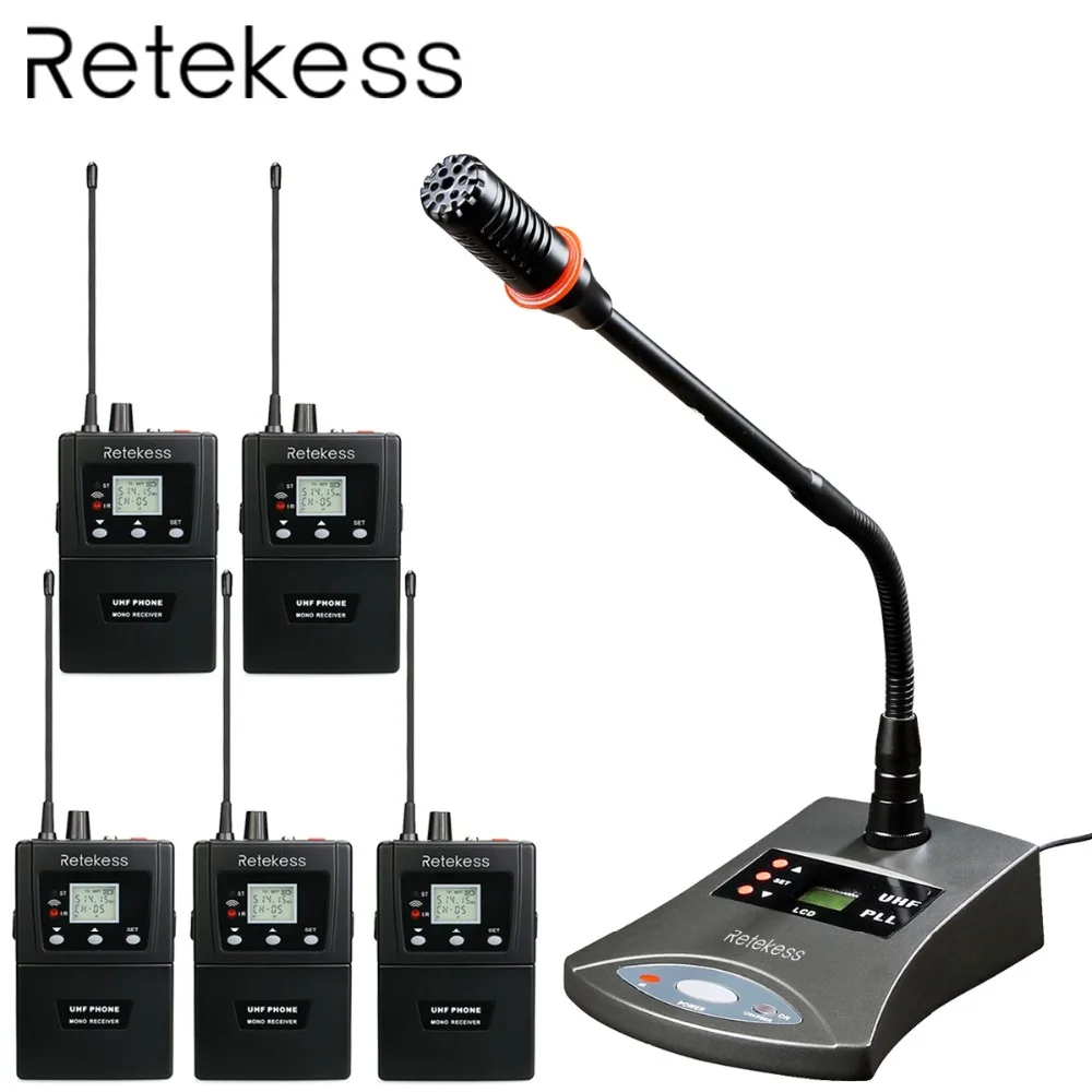 Sistema de Conferência sem Fio Simultânea com Microfone Transmissor de Áudio para Reunião de Desempenho de Palco Retekess Interpretação