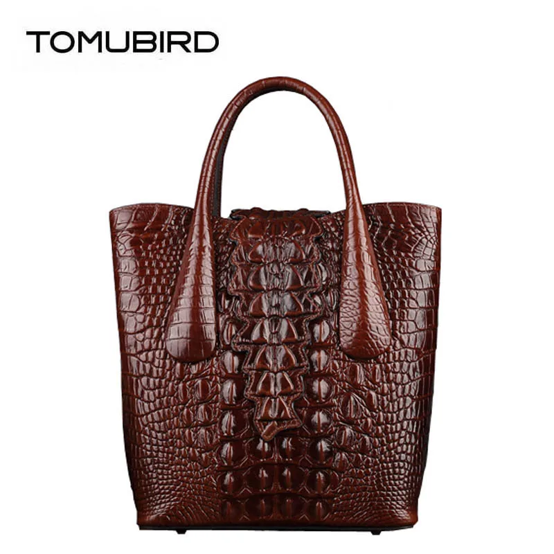 

TOMUBIRD 2019 new women handbags famous brand women bag Luxury genuine leather bags shoulder bag cowhide Crocodile pattern