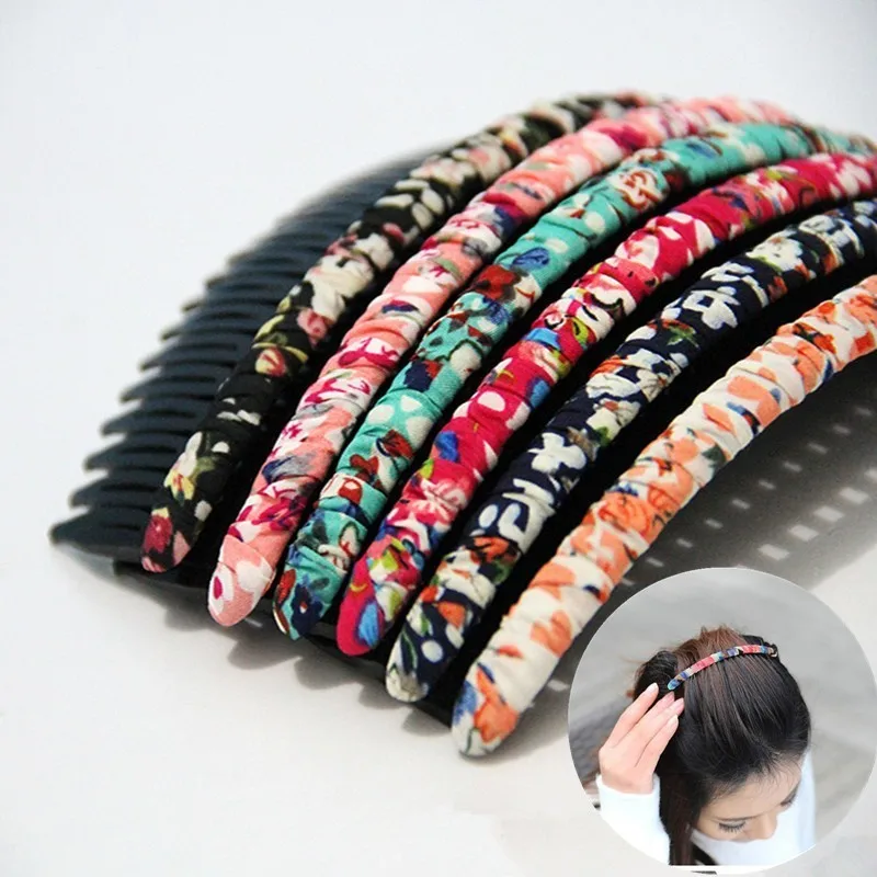 DIY Cloth Winding Headwear Fringe Hairpin 24 Tooth Hair Comb Insert Combs Claw Clips Jewelry Barrettes | Красота и здоровье