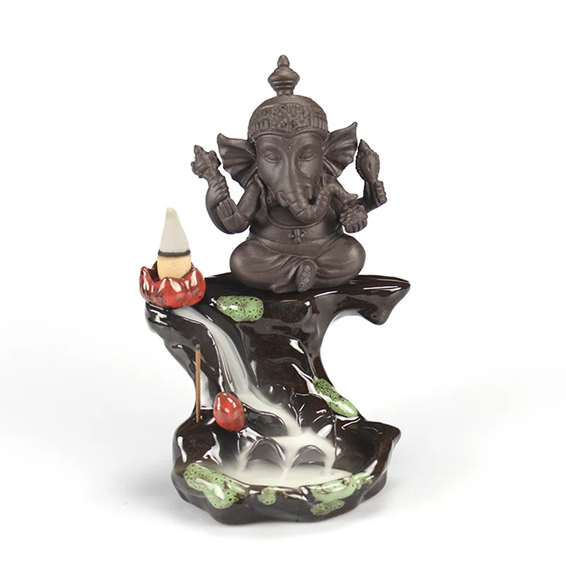 F Индийский Слон задний поток благовония горелки буддистская Ganesha подставка для