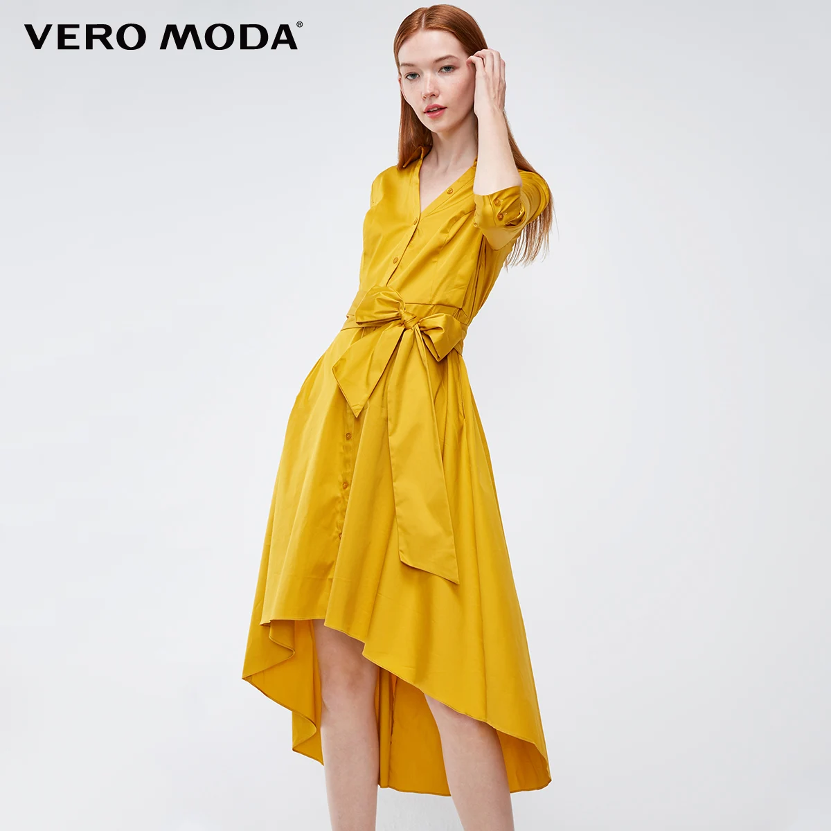Vero Moda платье-рубашка с v-образным вырезом и рукавами три четверти | 31837C519