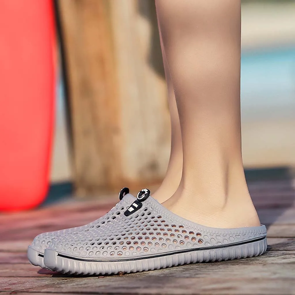 

Hollow out Mans Footwear Slipper Unisex Women Couple Holes Summer Beach Sandal Breathable Flip Flops Shoes chaussure homme