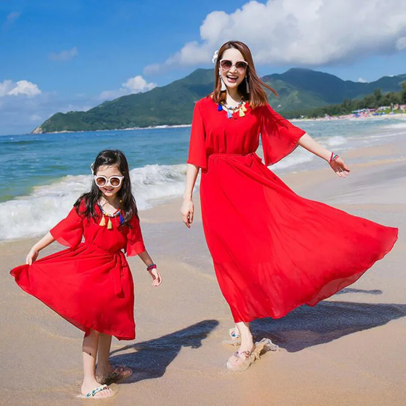 

Family Matching Outfits Mother Daughter Dresses 2019 Summer Style Family Clothing Girl Dress Vestidos for Girls Women Dresses