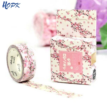 

Romantic Cherry Blossoms Cute Japanese Paper Washi Tape Office Adhesive Masking Tape Kawaii Decorative Stationery Stickers